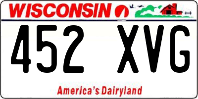 WI license plate 452XVG