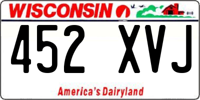 WI license plate 452XVJ