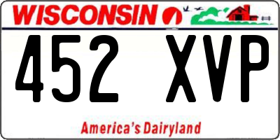 WI license plate 452XVP