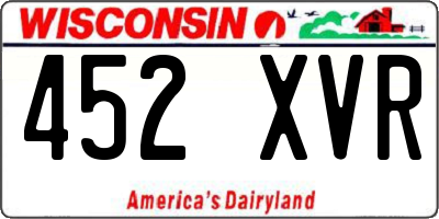 WI license plate 452XVR