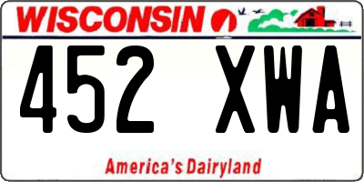WI license plate 452XWA