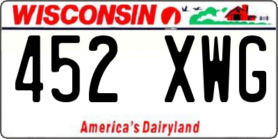 WI license plate 452XWG