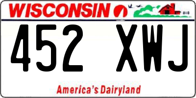 WI license plate 452XWJ