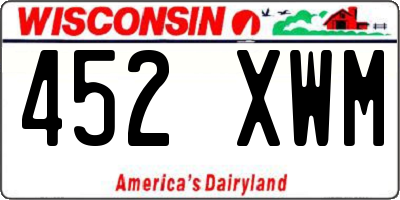 WI license plate 452XWM