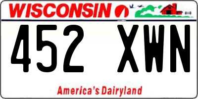 WI license plate 452XWN