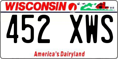WI license plate 452XWS