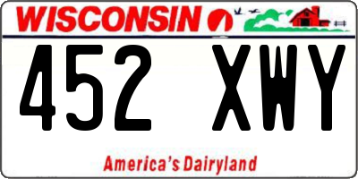 WI license plate 452XWY