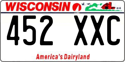 WI license plate 452XXC