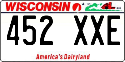 WI license plate 452XXE