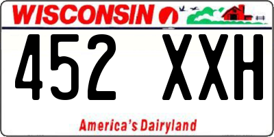 WI license plate 452XXH