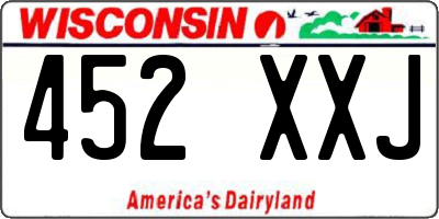 WI license plate 452XXJ