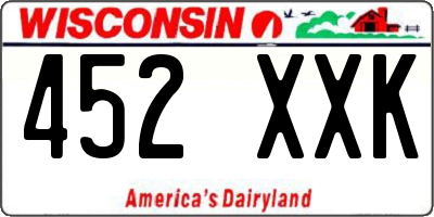 WI license plate 452XXK