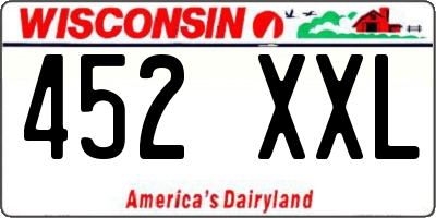 WI license plate 452XXL