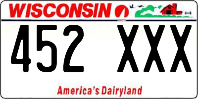 WI license plate 452XXX