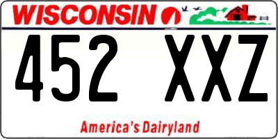 WI license plate 452XXZ