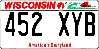 WI license plate 452XYB