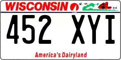 WI license plate 452XYI