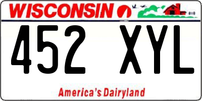 WI license plate 452XYL