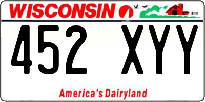 WI license plate 452XYY
