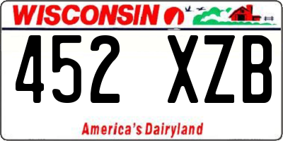 WI license plate 452XZB