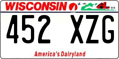 WI license plate 452XZG