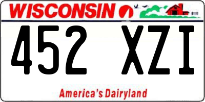 WI license plate 452XZI