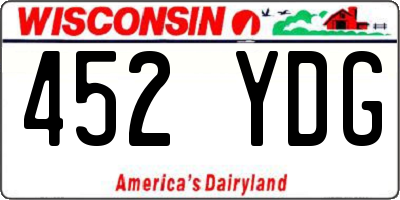 WI license plate 452YDG