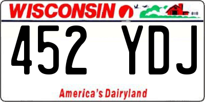 WI license plate 452YDJ