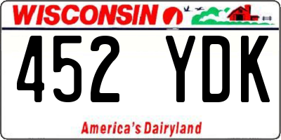 WI license plate 452YDK