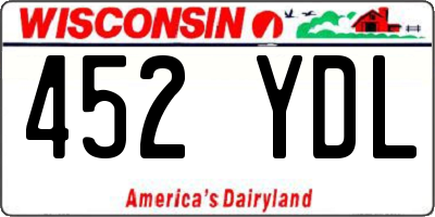 WI license plate 452YDL