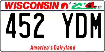 WI license plate 452YDM