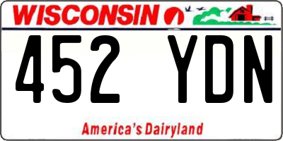 WI license plate 452YDN