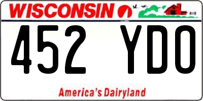 WI license plate 452YDO