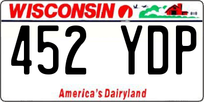 WI license plate 452YDP