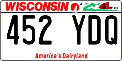 WI license plate 452YDQ