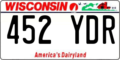 WI license plate 452YDR