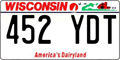 WI license plate 452YDT