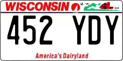 WI license plate 452YDY