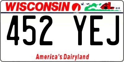 WI license plate 452YEJ