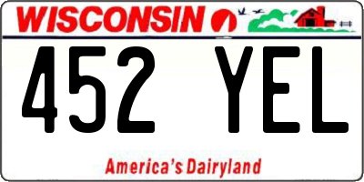 WI license plate 452YEL
