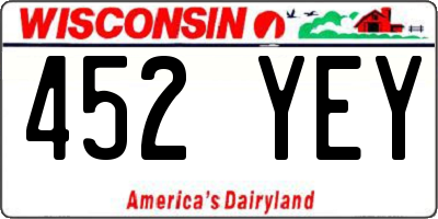 WI license plate 452YEY