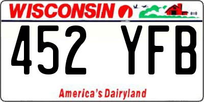 WI license plate 452YFB
