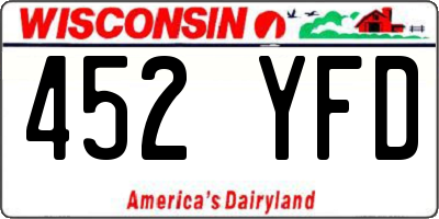 WI license plate 452YFD
