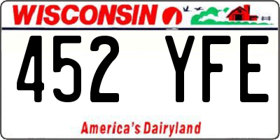 WI license plate 452YFE