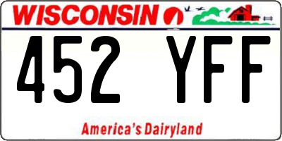 WI license plate 452YFF