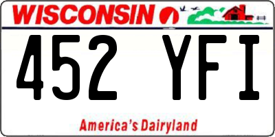 WI license plate 452YFI