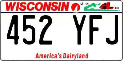 WI license plate 452YFJ