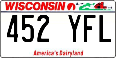 WI license plate 452YFL