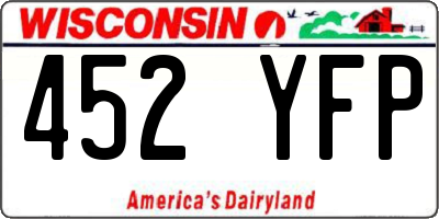 WI license plate 452YFP