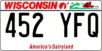 WI license plate 452YFQ